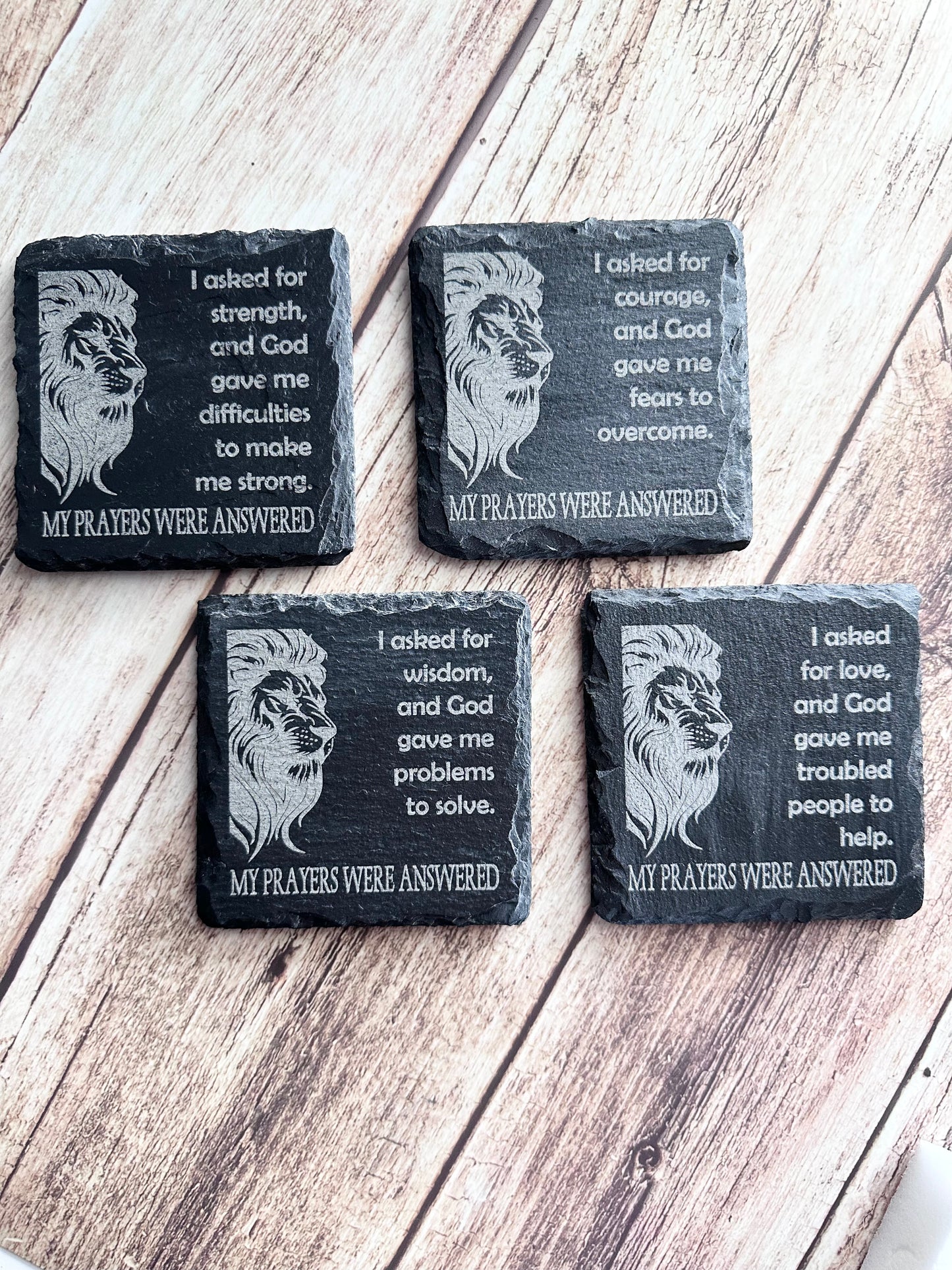 Prayers Answered Slate Coaster Set