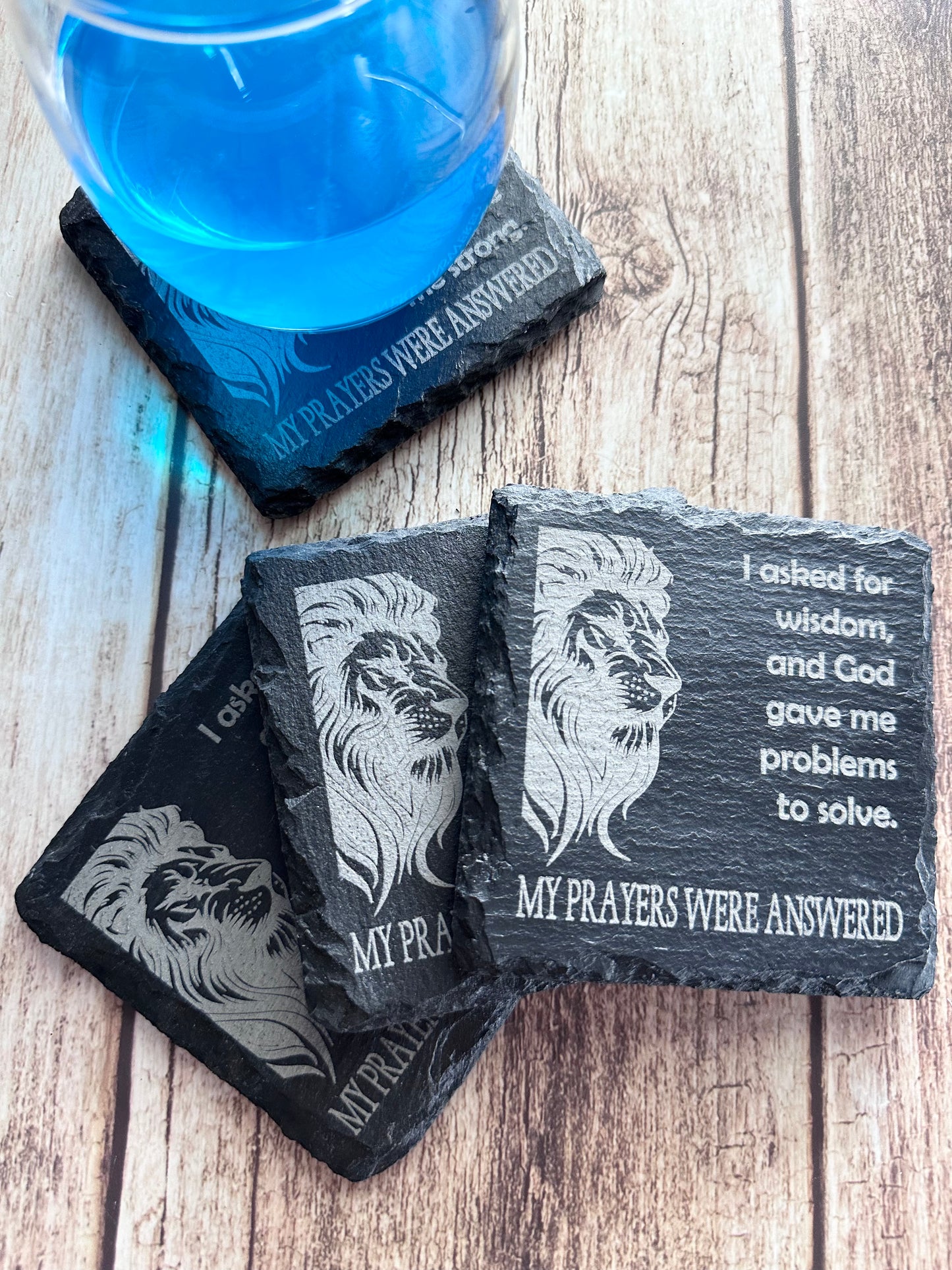 Prayers Answered Slate Coaster Set